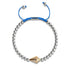 Cerf-volant | Or rose 18 carats et argent et bleu | Bracelet Charmballa en Cristal de Macramé